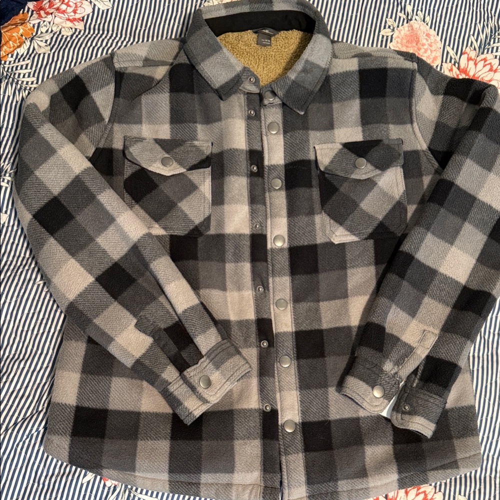 Eddie Bauer Boys Tan Sherpa-Lined Jacket    Size 14/16